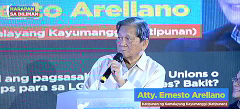 Senatorial bet Atty. Ernesto Arellano (Screenshot from Facebook Live)