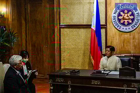 Japan's Defense Minister Nakatani Gen pays a courtesy call on President Ferdinand Marcos Jr. on Monday, 24 February 2025.