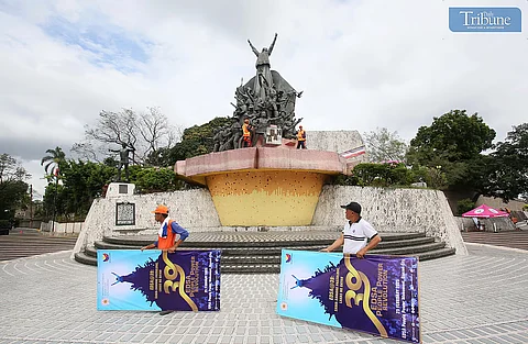 On Friday, 21 February 2025, personnel from the Department of Public Works and Highways (DPWH) begin preparing the EDSA People Power Monument along EDSA in Quezon City, just days ahead of the 39th anniversary of the EDSA People Power Revolution. In commemoration of the 1986 revolution, various schools and educational institutions suspend on-site classes and shift to alternative learning modules on 25 February