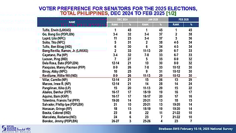 Tulfo, Go lead SWS Senate poll; 8 admin bets in top 12