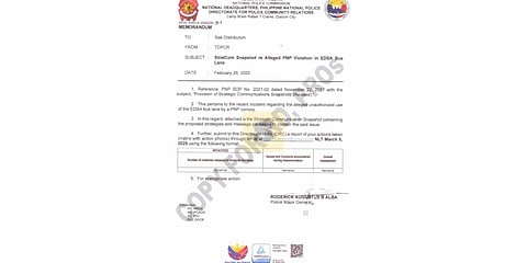 PNP verifies leaked memo on 'overshadowing' busway incident