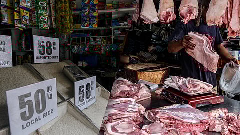 (File Photo) Rice and pork in market