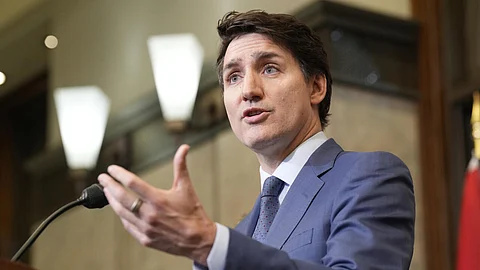 Prime Minister Justin Trudeau holds a news conference on imposed US tariffs in Ottawa on Tuesday, March 4, 2025.