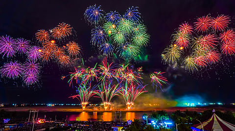 Seaside Boulevard at SM Mall of Asia comes alive with the breathtaking spectacle of the Philippine International Pyromusical Competition.