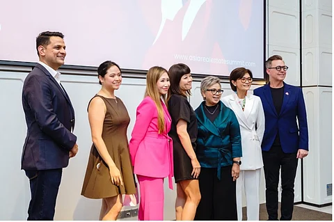 Hari Krishnan, chief executive officer and managing director, PropertyGuru Group; Jessica Bianca Sy (Philippines); Ixora Ang (Malaysia); Dora Chng (Singapore); Vivin Harsanto (Indonesia); Asst. Prof. Dr. Kessara Thanyalakpark (Thailand); Jules Kay, GM, PropertyGuru Asia Property Awards and Events.
