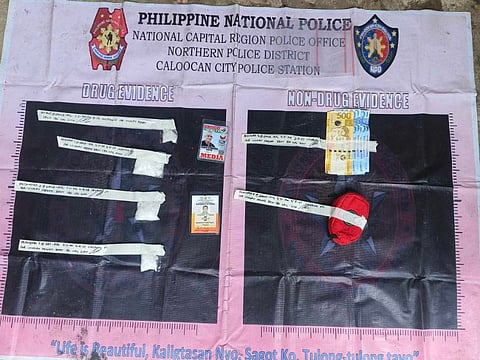 The recovered illegal drugs in a buy-bust operation in Barangay 180, North Caloocan