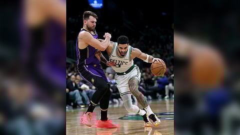 Jayson Tatum delivers 40 points, 12 rebounds and eight assists to lead the Boston Celtics in snapping the Los Angeles Lakers’ eight-game winning streak with a 111-101 win in their NBA regular season game.