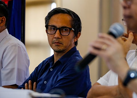 TRANSPORTATION Secretary Vince Dizon announces the dismissal of three employees involved in the ‘tanim-bala’ incident at Ninoy Aquino International Airport during a press briefing at the Department of Transportation office in Mandaluyong on Monday.