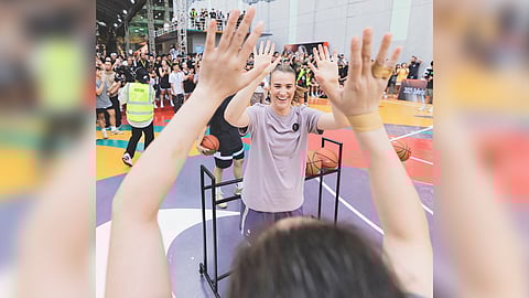 Women's National Basketball Association star Sabrina Ionescu enjoys the warm Filipino hospitality during her visit at the Courtyard in Bonifacio Global City in Taguig City.