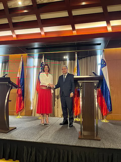 Foreign Affairs Secretary Enrique Manalo welcomes Slovenian Foreign Minister Tanja Fajon, who is currently on a two-day official visit in Manila.