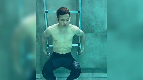 Melvin Jerusalem undergoes pool training in Cebu City ahead of his second defense of the WBC minimumweight crown on 30 March in Japan.