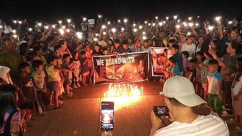 Prayer, candlelight rally of Duterte supporters in Bislig City, Surigao del Sur.