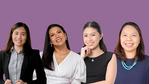 (From left) RJ Villanueva, Faye Condez de Sagon, Jacqueline Tiu Bot and Christine Villanueva are among AIC’s empowered women executives.