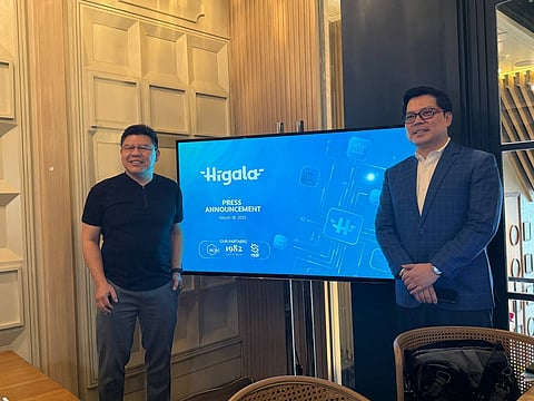 Higala CEO Winston Damarillo (left) and Lito Villanueva, RCBC executive vice president and chief innovation and inclusion officer and FinTech Alliance PH chairman (right), lead a media briefing to announce their plans, including new funding to support the launch of a new banking platform.