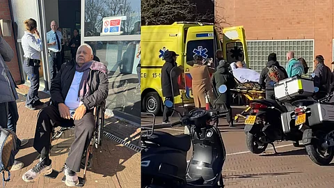 FORMER Executive Secretary Salvador Medialdea is brought to the hospital by an ambulance after falling ill while attempting to visit ex-President Rodrigo Duterte in the detention center in The Hague, Netherlands.