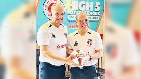 VIC Hermans (left) and Danny Moran team up for the development of futsal in the country through their High5 Futsal Men’s and Women’s Leagues.