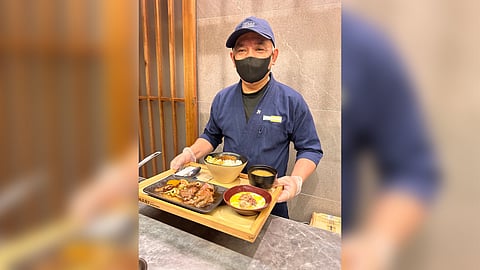 The chef prepares the Kyoto-style Sukiyaki bowl right in front of you.