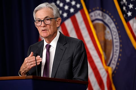 Rates steady Federal Reserve Chairman Jerome Powell delivers remarks at a news conference following a Federal Open Market Committee meeting at the Federal Reserve in Washington, DC. Despite uneasiness in global markets, Powell announced that the central bank’s benchmark interest rate remained unchanged at a range of 4.25 percent to 4.5 percent.