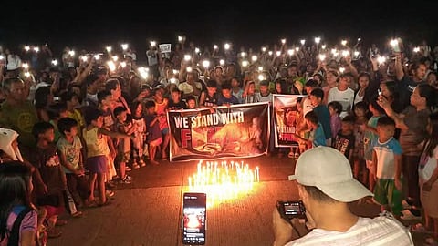 Prayer, candlelight rally of Duterte suppoters on 12 March in Bislig City, Surigao del Sur.