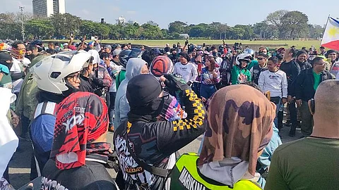 Riders assemble in Luneta on Sunday, 16 March, for Duterte Return motorcade.