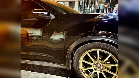 Sisi Rondina’s Nissan Juke with Advan Racing RCIII Gold, outside the Philsports Arena.