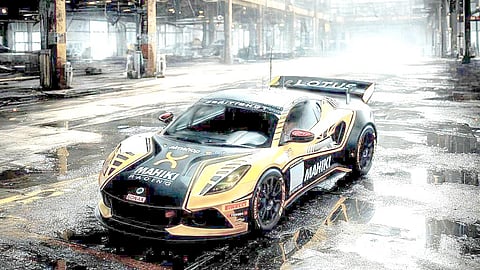 The Emira GT4 in its bold new Team Lotus paint and design is ready to hit the track.