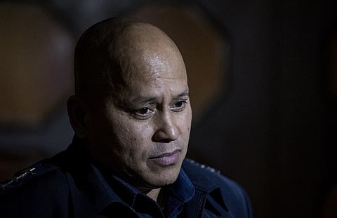 Philippine National Police (PNP) chief Ronald dela Rosa attends the deliberations to extend Martial Law in Mindanao at the session hall of the House of Representatives in Manila on 13 December 2017. Philippine President Rodrigo Duterte won martial law powers across the southern third of the country for one more year to combat Islamic militants and leftist rebels, as Congress brushed aside fears of a looming dictatorship.