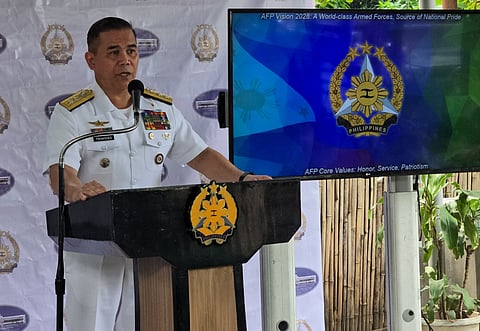 Armed Forces of the Philippines (AFP) spokesperson for the West Philippine Sea (WPS) Rear Admiral Roy Vincent Trinidad (Photo by Lade Kabagani)