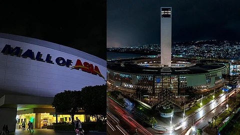 (L) SM Mall of Asia joined the Global Lights Switch Off to spotlight climate action.
(R) SM Seaside City Cebu and 86 SM malls nationwide went lights-off for Earth Hour 2025.