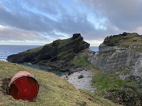 A LITTLE TRIVIA: Drums are scattered at the Alapad Rock Formation in Uyugan, Batanes. Wanna why? These drums serves as refuge for goats during typhoons. The mountains filled with green grasses is a feast for goats./Raffy Ayeng