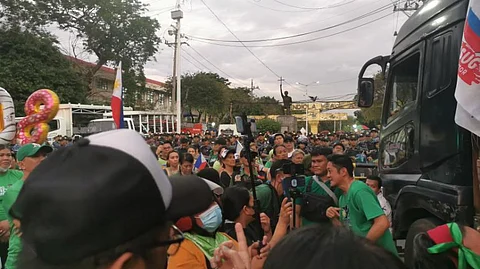 Pro Duterte supporters gather on Friday at Liwasang Bonifacio in Manila to celebrate 80th birthday of FPRRD.