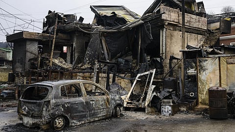 More than a dozen fires have been fanned by high winds and dry conditions, killing 30 people, the worst of its kind recorded in South Korea