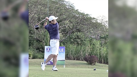 TOMOAKI Asai, Isla Petroleum and Gas Corporation chief executive officer, makes the ceremonial tee during the 8th Isla Cup Golf Tournament recently at the Tagaytay Highlands Golf and Country Club.