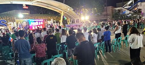 PRO-DUTERTE supporters hold a prayer rally in San Fernando, La Union to pray for the release and return of FPRRD to the Philippines.