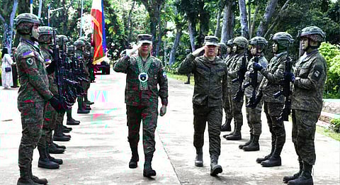MAJOR Gen. Leonardo I. Peña, commander of Joint Task Force Orion and the 11th Infantry 'Alakdan' Division (11ID), presided over the Change of Command Ceremony for the 1103rd Infantry 'Kalis' Brigade at its headquarters in Camp Bud Datu, Barangay Tagbak on 29 March.