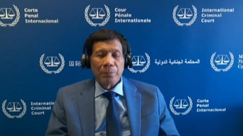 Former president Rodrigo Roa Duterte at the International Criminal Court (ICC)