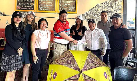 East West Bank is the presentor of the JGFP International Interclub set next week at Mimosa Plus Golf and Country Club in Clark, Angeles. Photo shows (from left) business sales manager Anna Mariano, area sales director Trixie Beltran, tournament director Aileen Yao, JGFP president Oliver Gan, sales director Angel Singcuenco, senior assistant vice president for credit cards Mike Golez, JGFP secretary general Ariel Vanguardia and JGFP treasurer AJ Adiviso.