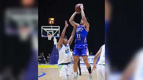 John Galinato and the San Juan Knights dominate the Bataan Risers, 82-67, to keep their perfect slate intact in the MPBL 2025 Season at the FPJ Arena in San Jose, Batangas.