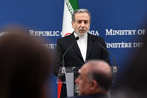 Iran's Foreign Minister Abbas Araghchi attends a joint press conference with his Armenian counterpart following their talks in Yerevan on 25 March 2025.