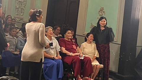 FIRST Lady Liza Araneta-Marcos, alongside former First Lady Imelda Marcos and Irene Marcos-Araneta, applauds the captivating performances of violinist Kristine Clair 'KayCee' Galano and pianist Inna Montesclaros at the Goldenberg Mansion Concert Series on Friday.
