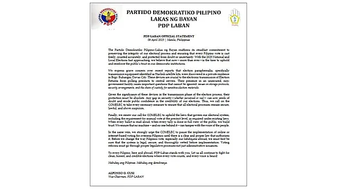 PDP-Laban flags election integrity concerns ahead of midterm elections