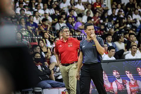 San Miguel coach Leo Austria waxes nostalgic upon returning to the Rizal Memorial Coliseum during their PBA Philippine Cup match against Meralco.