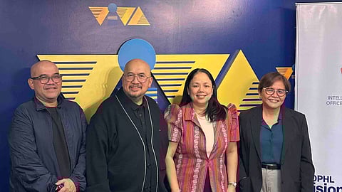 Vincent Del Rosario, President & COO-Viva Communications Inc., Vic Del Rosario Jr., Chairman & CEO--Viva Communications Inc., Atty. Brigitte M. da Costa Villaluz, Director General-Intellectual Property Office of the Philippines, and Atty. Marcia Gina Lopez, SVIP Legal-Viva Communications, Inc.
