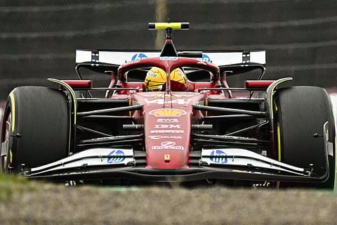 Ferrari’s British driver Lewis Hamilton drives during the Formula One Japanese Grand Prix.