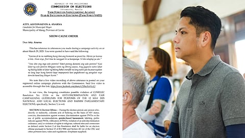 SCO issued to Silang mayoral bet over lewd remarks