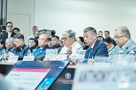 OFFICIALS involved in the arrest of former President Rodrigo R. Duterte attend the hearing of Senate Foreign Relations Committee last Thursday.