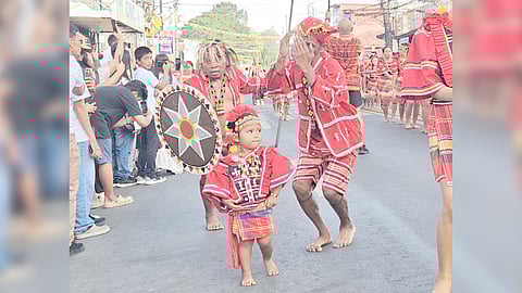 Crowd drawer The Kaamulan Street Dance contingent with the youngest member draws crowd, Saturday, 12 April, at Malaybalay, Bukidnon.