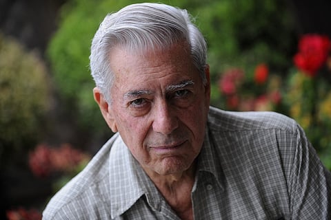 (FILES) Peruvian writer Mario Vargas Llosa is pictured during an interview at his home in Madrid on October 7, 2009. Peruvian Nobel Prize winner Mario Vargas Llosa died aged 89 on April 13, 2025 in Lima, his family announced.