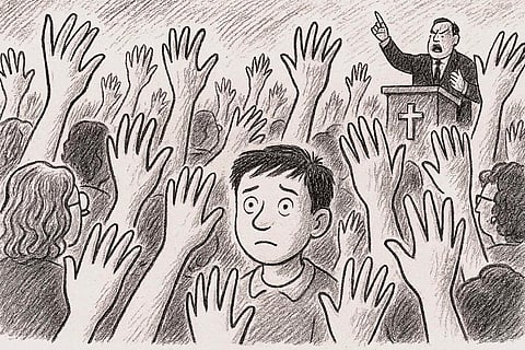 It was either a spiritual awakening or a mass psychotic break. If that was the Holy Spirit, he needs to be sedated.