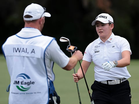 Akie Iwai of Japan has a share of the lead at the LGA Tour's LA Championship heading into the final round